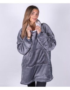 R-RI002-The Ribbon - Sweat à capuche en sherpa, réversible, confortable et oversize 2